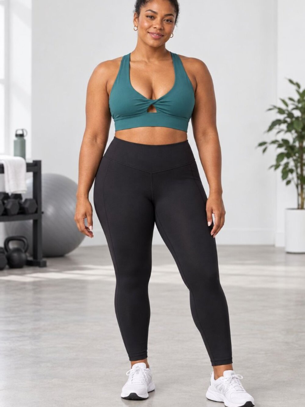 Fabletics Oasis Twist Sports Bra L Green Medium Impact Athleisure Clean Girl